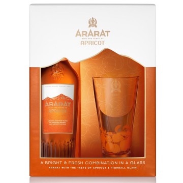 Gift box ararat apricot 07 l with a glass